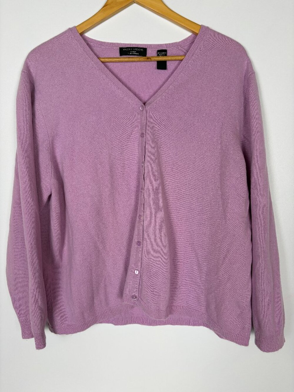 VTG Valerie Stevens Women's 3X 100% Cashmere Cardigan Sweater 2 Ply Hong Kong